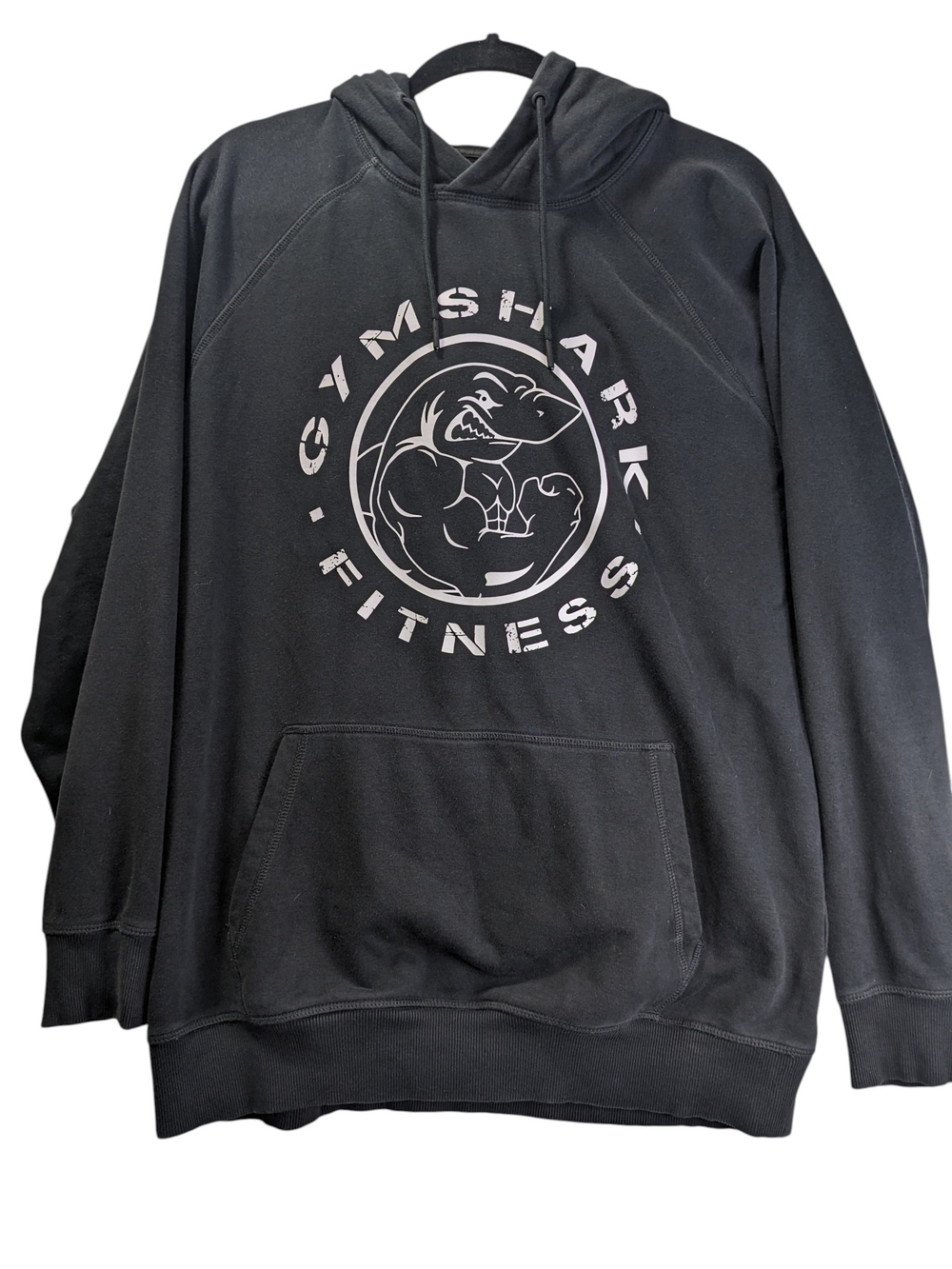 Gymshark Black Pullover Hoodie with White Logo Gorp core Size L